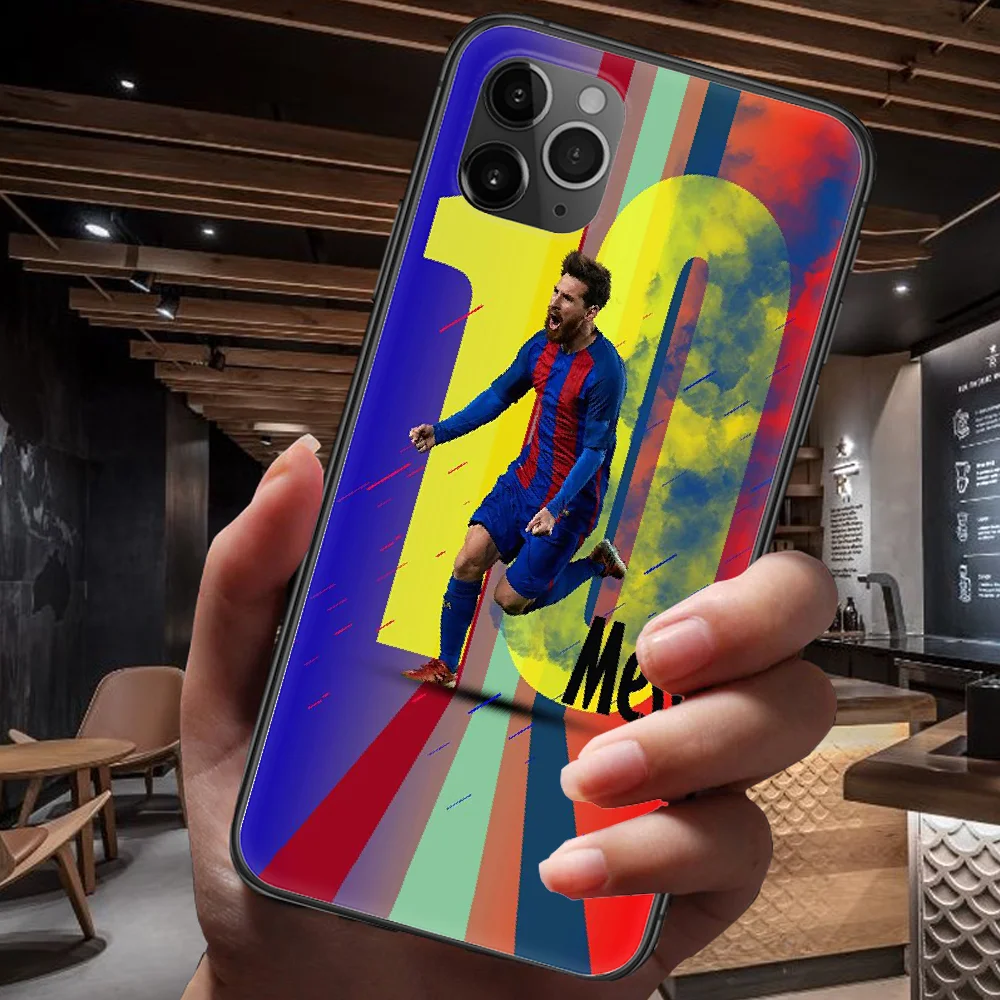 

Messi Football Soccer 10 Phone Case For Iphone 4 4s 5 5S SE 5C 6 6S 7 8 Plus X XS XR 11 12 Mini Pro Max 2020 black Shell