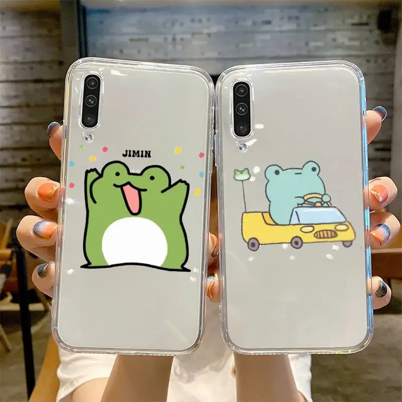 

frog cute cartoon animal Phone Case Transparent For Samsung Galaxy A S 8 9 10 12 20 21 40 50 52 51 70 71 2019 fe 5g ultra plus