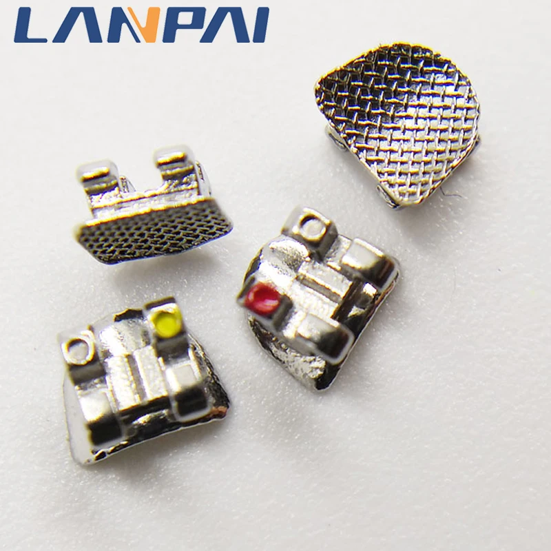 

Dental Orthodontic Metal Brackets Mini Bondable ROTH/MBT 0.022 345 Hook With Buccal Tubes