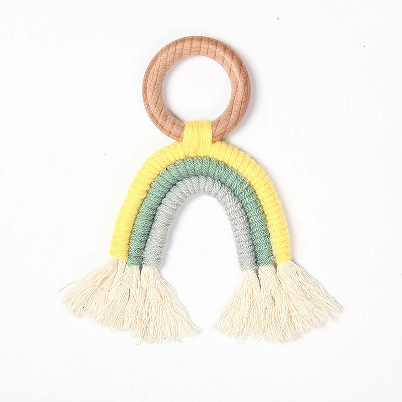 

1pc Wooden Baby Toys Crib Mobile Baby Stuff For Girl Rainbow Wooden Rattle Toys For Baby Room Gift Mobile Holder Pendant