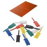 12pcs smd ic 6 colors hook clip grabbers test probe with 20pcs welding finished pcb prototype for circuit boards diy