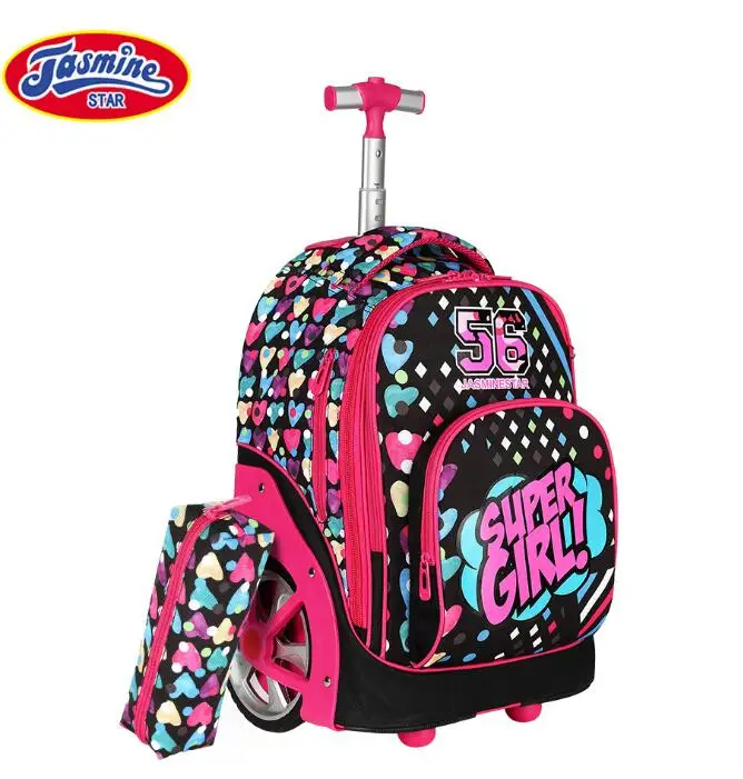 18 Inch School wheeled backpack bag wheels for children Travel Trolley backpack Bag for teenagers Rolling Luggage backpack bag 1