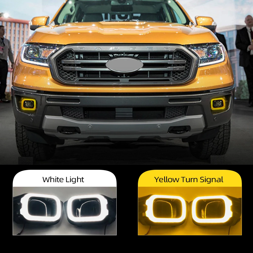 Дневные ходовые огни для Ford Ranger 2019 2020 12 В светодиодные противотуманные фары с