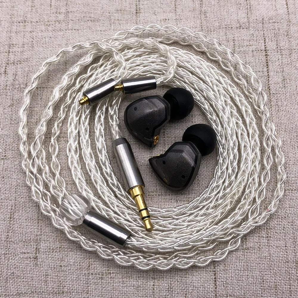 Black Silver cable Tiandirenhe TD2 Гибридный наушник 1ba+ 1DD Ноулз 27305 BA привод HIFI наушник с MMCX обновленный кабель для Shure SE215 гарнитура - Цвет: Black Silver cable