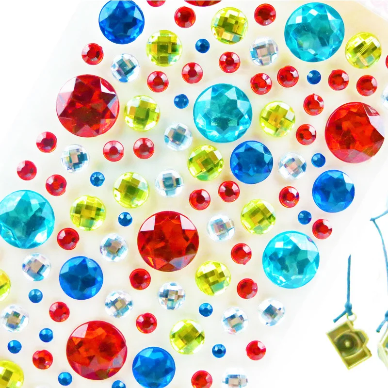 

1pcs Gem sticker acrylic crystal sticker children's diamond sticker diy sticker gift Children Gem Stickers diamond Sticker