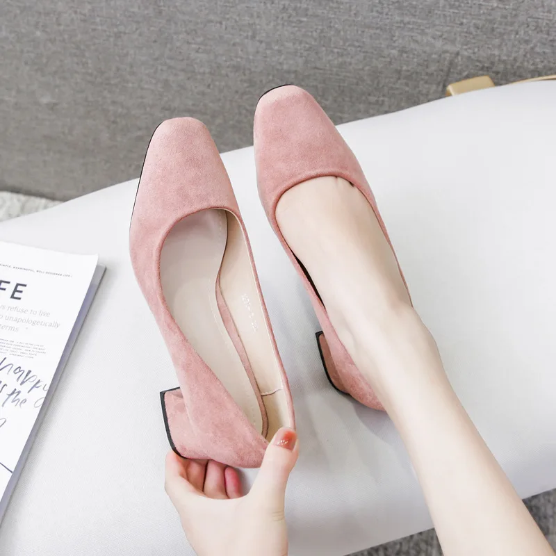 Вельветовая Элегантная Дамская обувь неглубокие толстые сапоги до бедра на