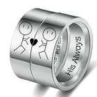 Кольцо из нержавеющей стали, в стиле панк, с мультяшными буквами, модное, с простым сердцем, металлическое, свадебный подарок, ювелирные изделия, 2021