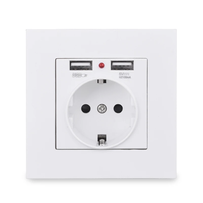 Plug Standard USB socket Outlet Wall charger port Adapter 16A Power Panel |