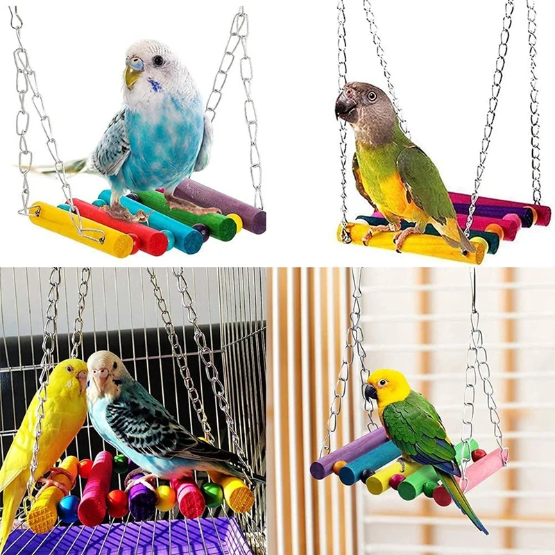 Bird Toys Parrot Chewing Cage Accessories Newly Upgraded Rope Bungee for Small Parakeets | Дом и сад