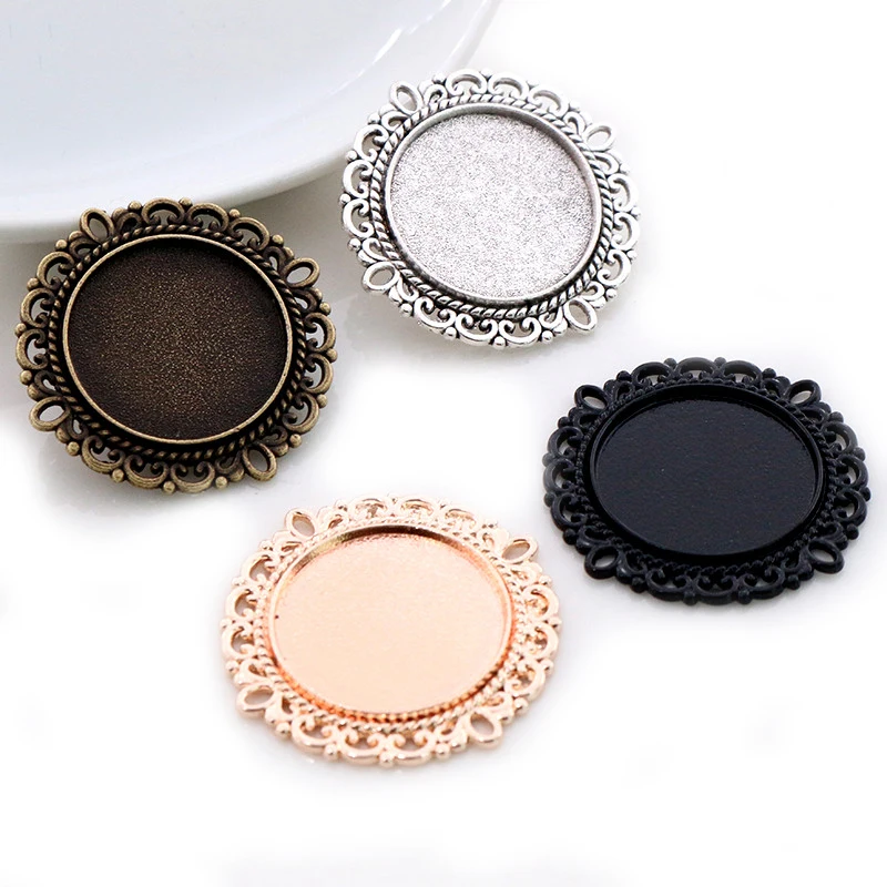 10 шт 20 мм Внутренний размер Античная Посеребренная бронза розовое золото черный