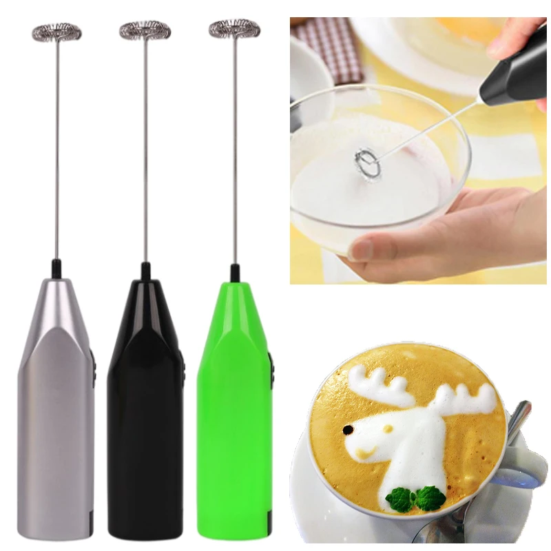 1Pcs Mini Handle Electrical Milk Frother Milk Drink Coffee Frother Foamer Hand Whisk Mixer Egg Beater Kitchen Tool Egg Stirring