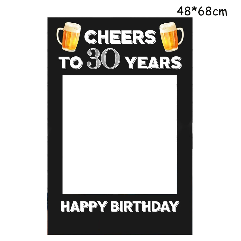 Черный золотой 30 юбилей день рождения украшения с днем баннер реквизит для