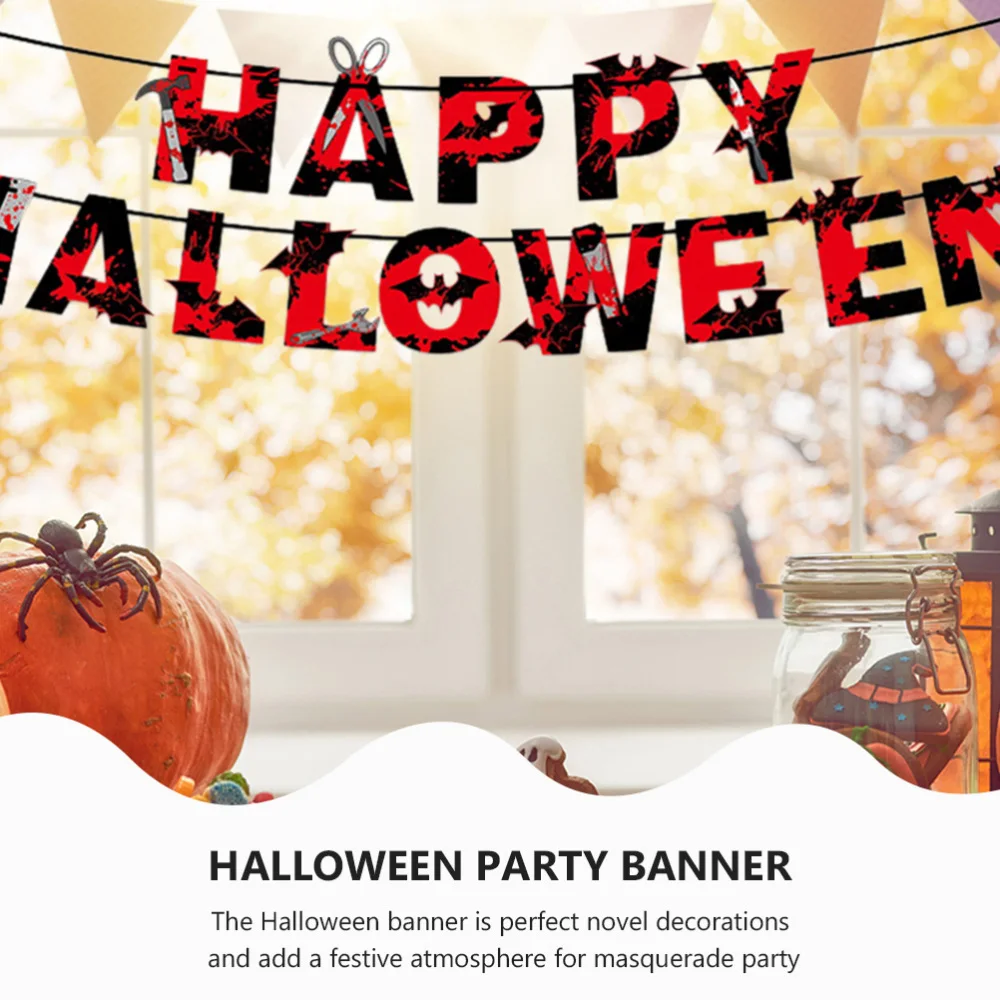 

1 Set Hanging Halloween Party Banner Backdrop Cloth Decor Halloween Pendant