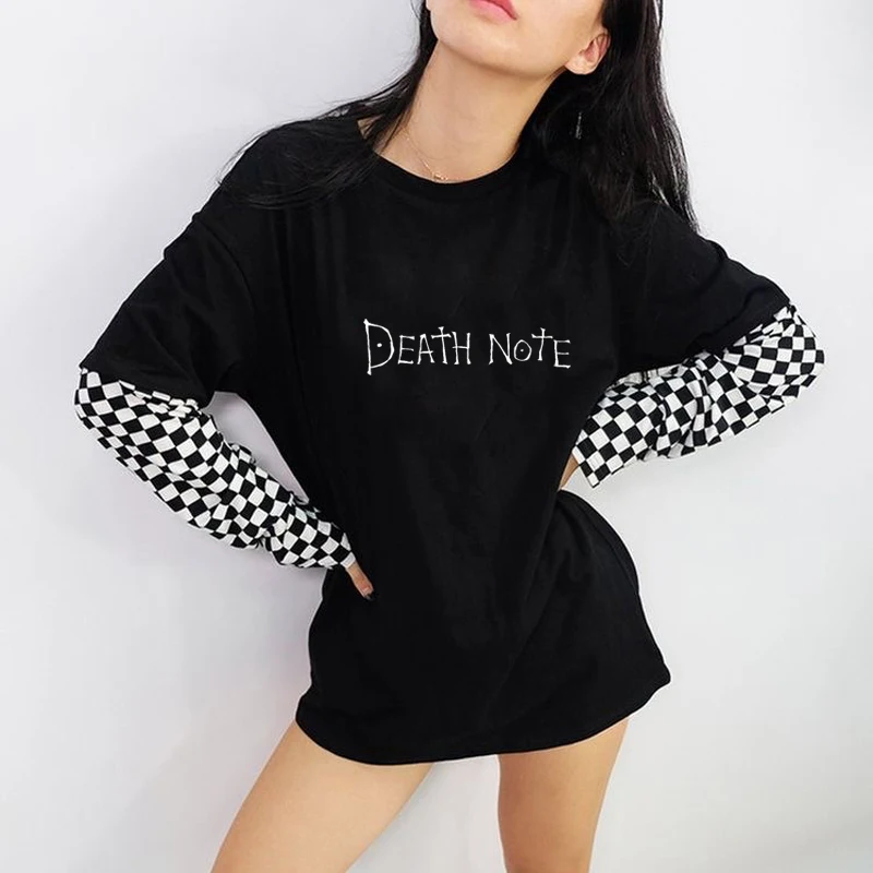 

sunfiz YF Vintage 70s 80s Death Printed Casual T shirts Black Oversized Cotton Short Sleeve Tops Women Summer Graphic Cool Tees