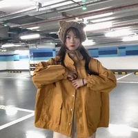 spring 2021 new retro salt coat female korean casual fashion trend all match tooling long sleeved top