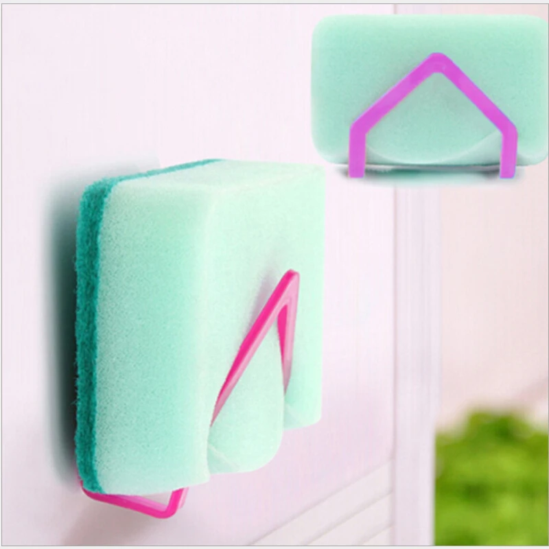 Creative Bathroom Shelf Sponge Clothes Storage Rack Suction Kitchen Clean Holder Clip Rag Hollow Drain Soap Hanging Shelves |