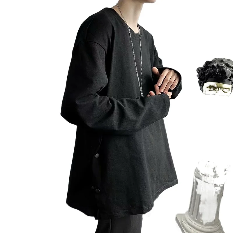 

Spring and Autumn Simple Long Sleeve T-shirt Men's Loose Inner Wear Bottoming Shirt T-shirt men clothing best seller shirts