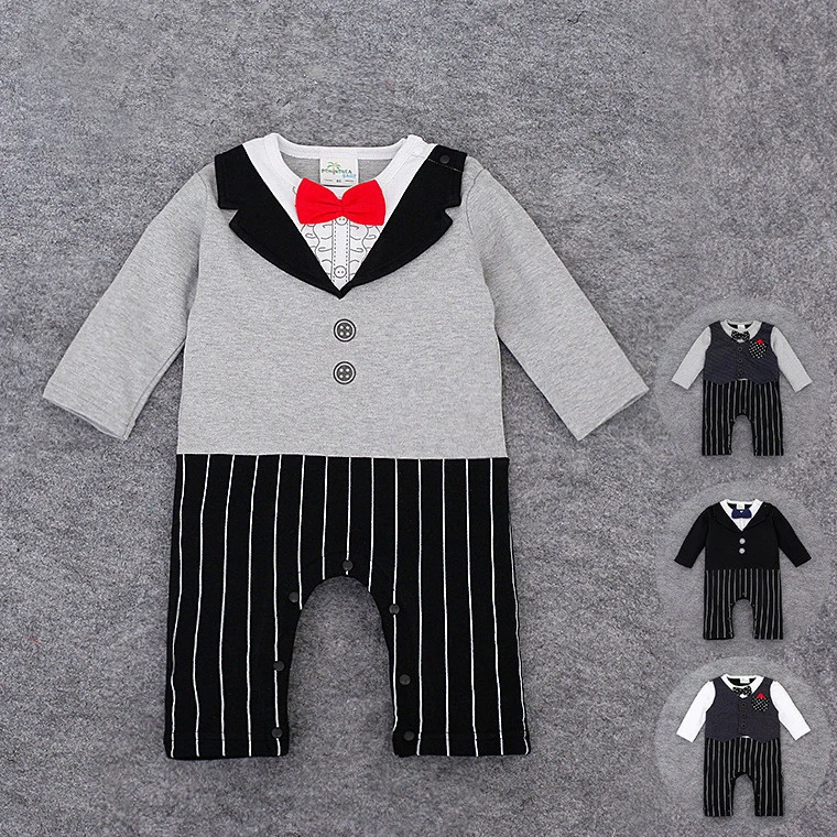 Новинка комбинезон для маленьких мальчиков с длинными рукавами и отложным