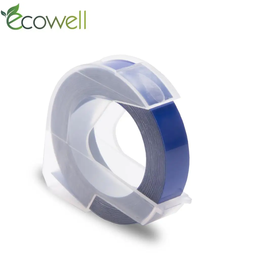 

Ecowell 1pcs 9mm 3D Embossing Tape compatible for Dymo Motex E-101, Motex E-202,1610, 20008CP, 1741205, 1880 Label printer