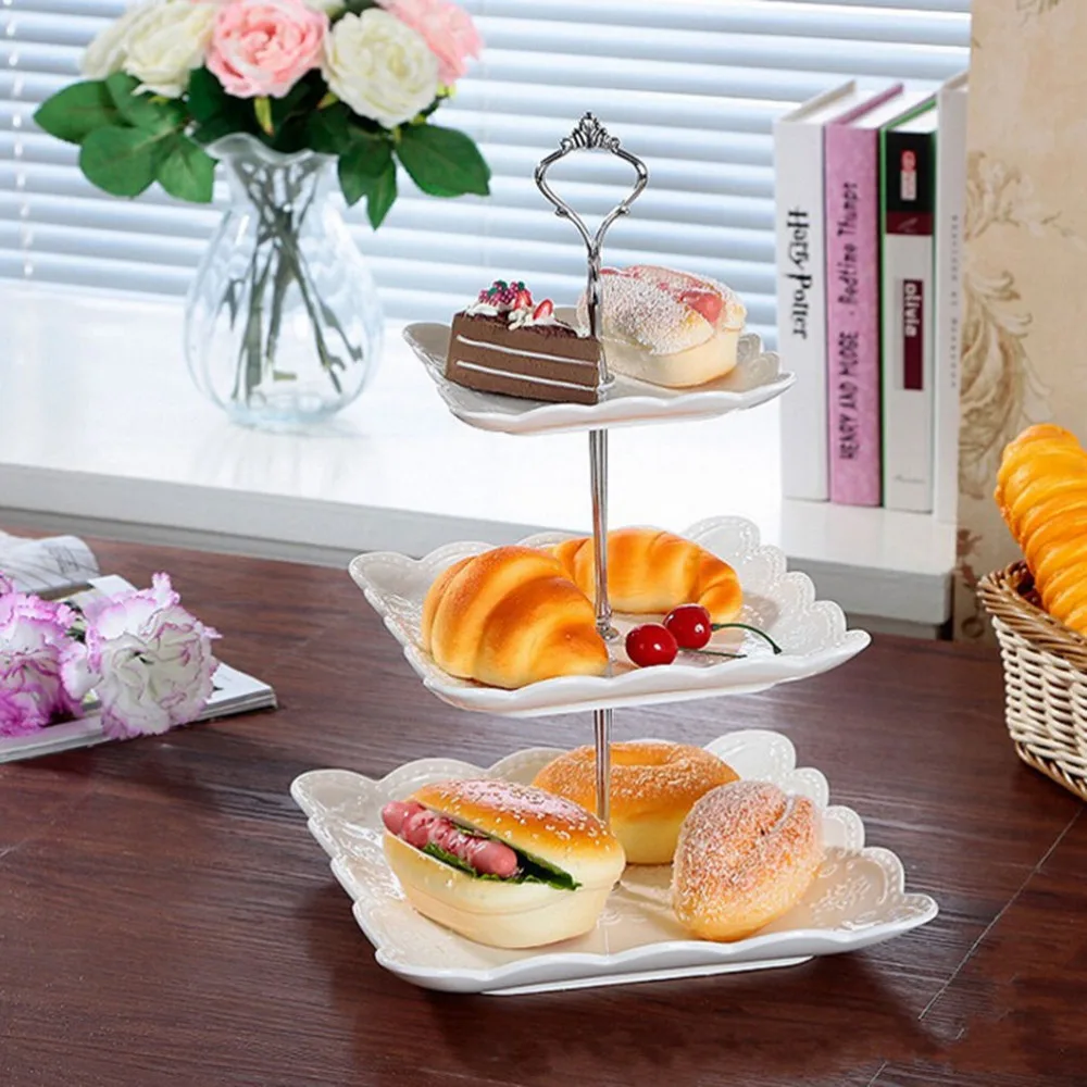 

Party Decor 1 Sets 2 or 3 Tier Cake Tools Cake Plate Stand Handle Crown Fitting Metal Wedding Party 6 colors Plates not included