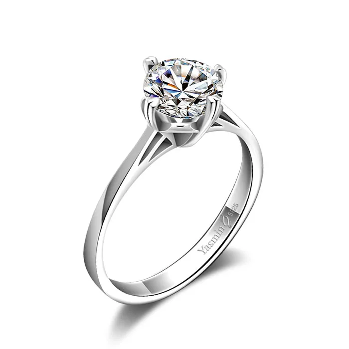 Классическая модная свадебная церемония. Простое и подлинное серебряное женское