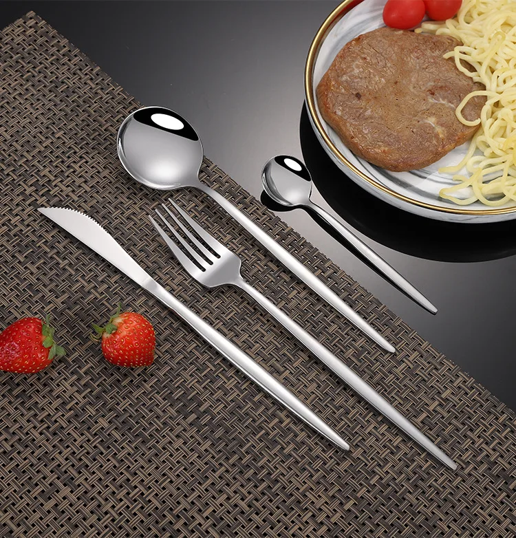 Handle stainless steel cutlery set with fork knife and spoon for Tableware | Dinnerware Sets