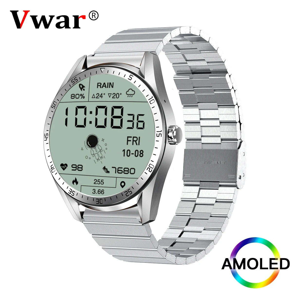 Умные часы с AMOLED экраном Vwar REX 1 39 '' всегда на дисплее Bluetooth монитор