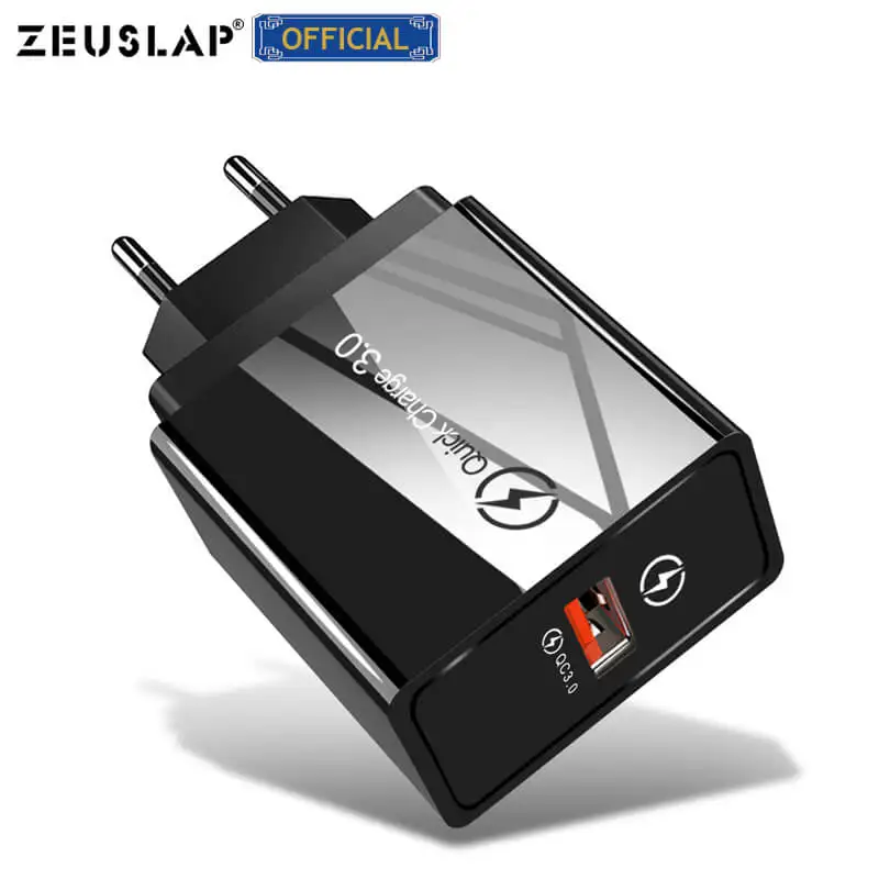 Зарядное устройство ZEUSLAP с вилкой для ЕС/США быстрая зарядка 3 0 телефона адаптер