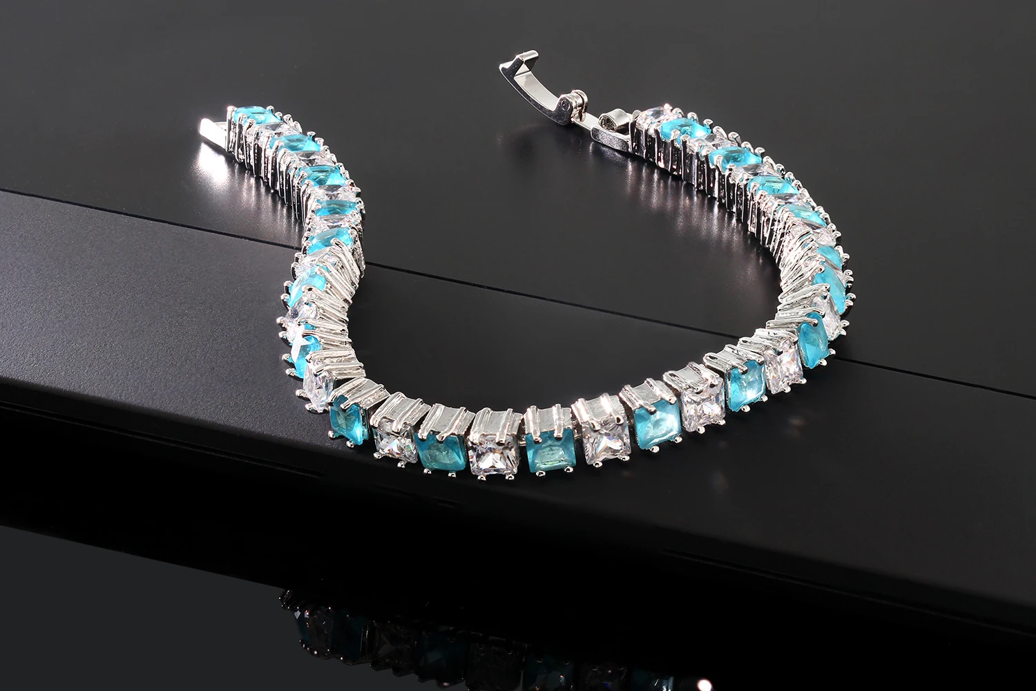 GemStoneKing 15 00 Ct сверкающий браслет принцессы с кубическим цирконием CZ Теннисный 7