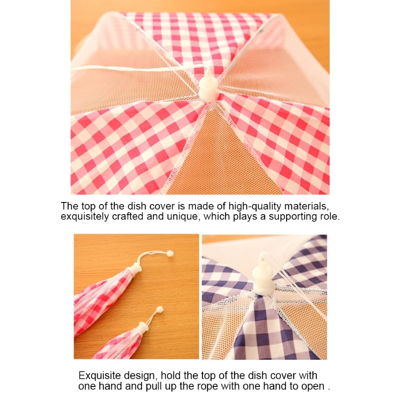 

4 Pcs Pop-Up Mesh Screen Food Cover Tent Reusable Collapsible Anti Fly Mosquitoes Umbrella Food Cover Net Protector