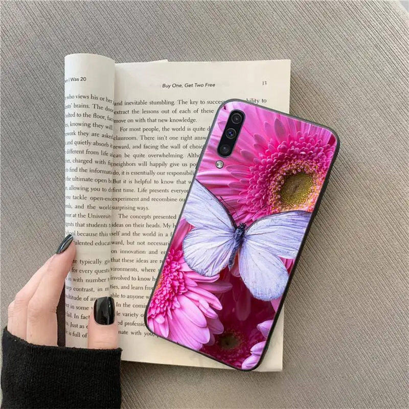

Flowers and butterflies art high quality Phone Case For Samsung galaxy S9 10 20 A10 21 30 31 40 50 51 71 s note20 j 4 2018 plus