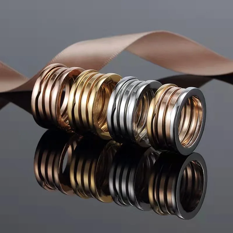 

925 sterling silver classic three-ring spring ring men and women fashion jewelry light luxury personality brand Merry Christmas