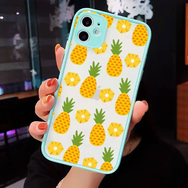 

pineapple fruit pattern Phone Case matte transparent For iphone 7 8 11 12 plus mini x xs xr pro max cover