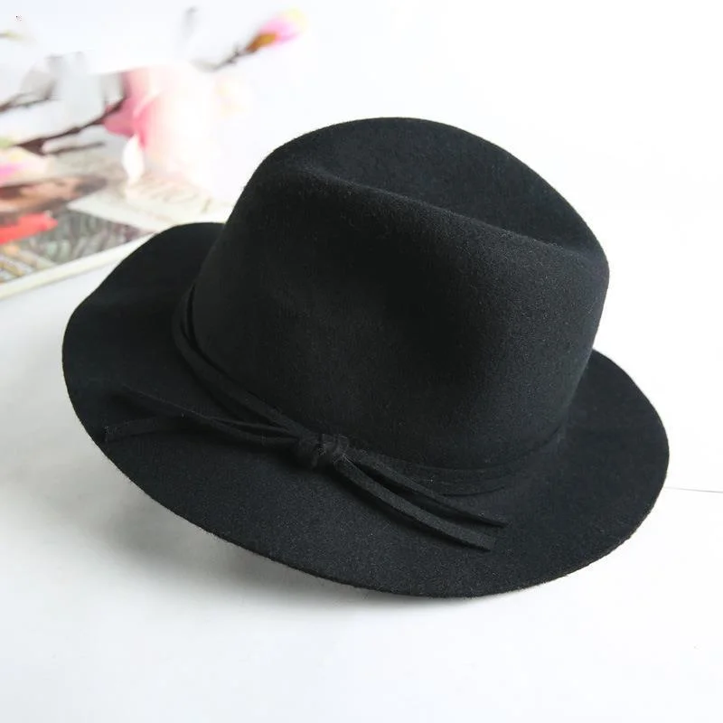 2022 Winter Ladies 100% Wool Wide Brim Bucket Hat Female Beach Fisherman Hats Woman Party Formal Fedora 56-68CM |