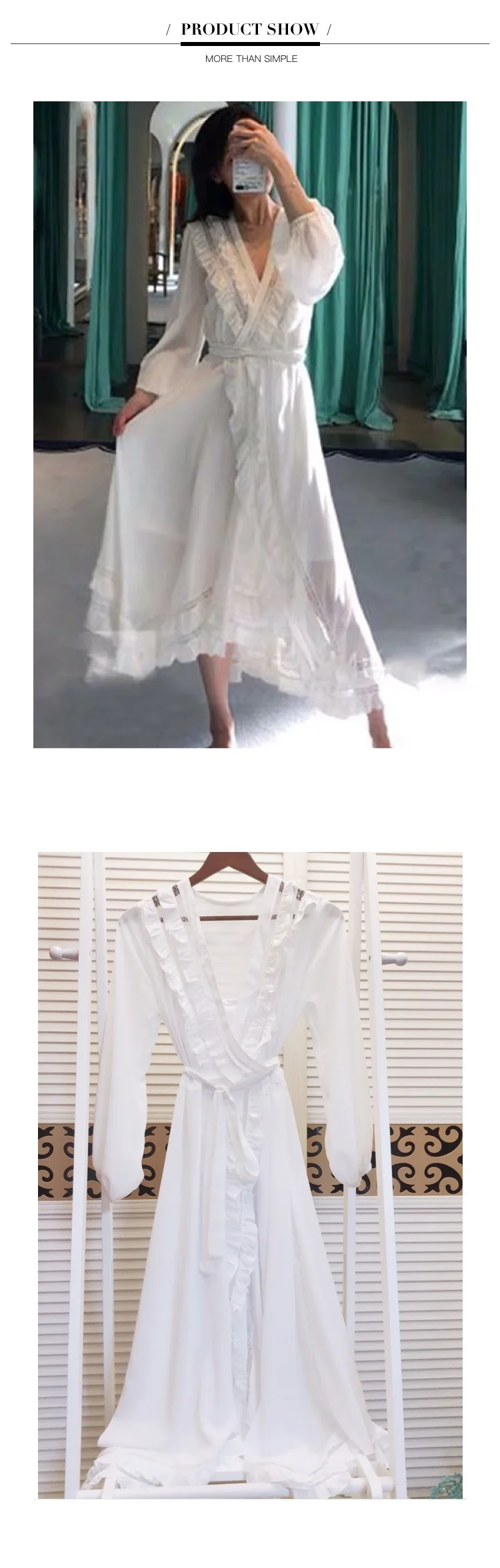 Сексуальные макси Вечерние белые осенние кружевные пляжные Vestido повседневные цветочные платья элегантные женские платья с длинным рукавом