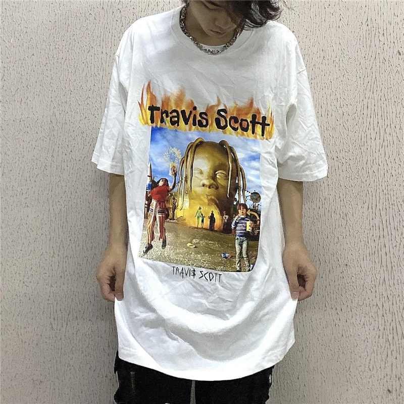 

Euro American Summer Short Sleeve Travis Scott Amusement Park Peripheral Short Sleeve Men's And Women's T-Shirt