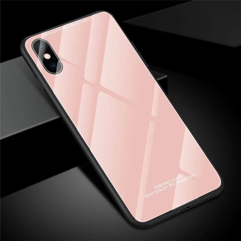 Ударопрочный чехол для телефона iPhone XS Max XR X 6S 6 7 8 Plus задняя крышка из закаленного