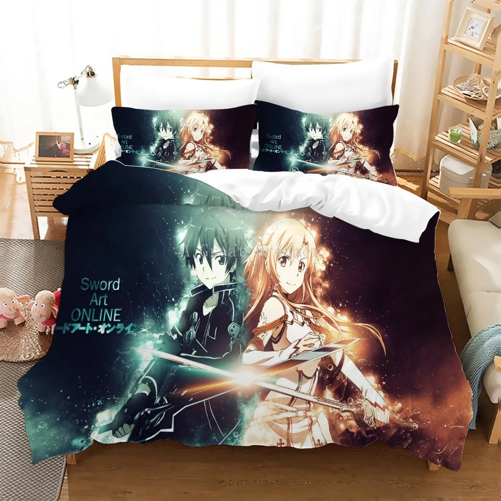 Комплект постельного белья из 2/3 шт. пододеяльник с изображением девушки аниме