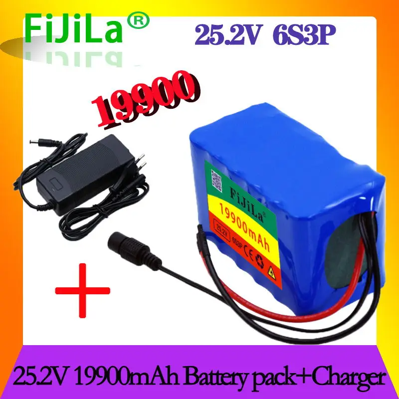 

6s3p 24 В 19900 мАч 18650 литиевая батарея 25,2 в 19900 мАч Электрический велосипед мопед/Электрический/литий-ионный аккумулятор с зарядным устройством