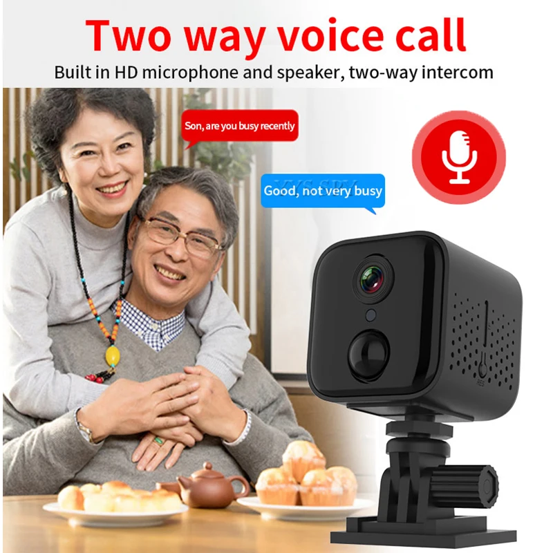 Мини-камера видеонаблюдения 1080P Wi-Fi IP PIR ночное видение обнаружение движения