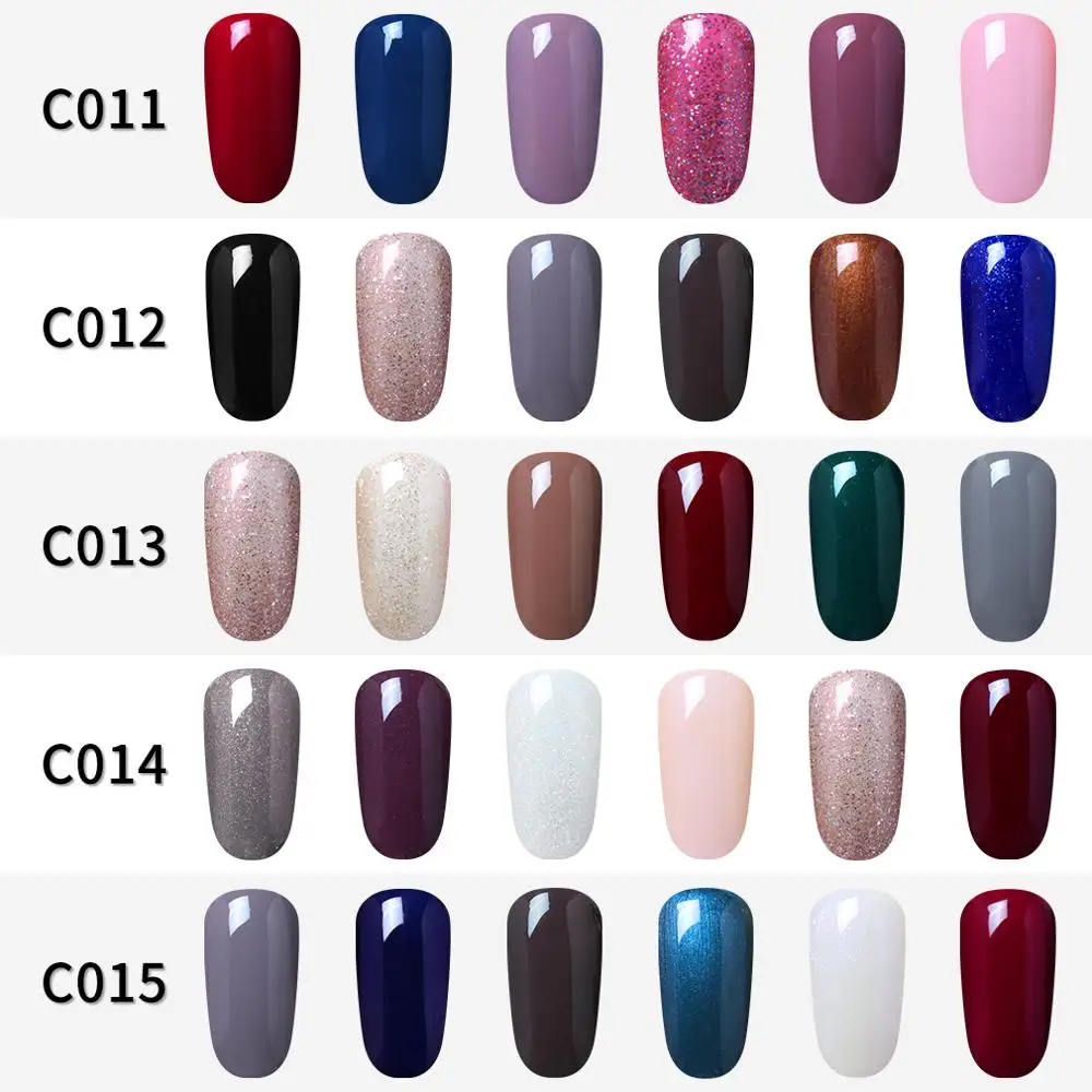 Elite99 6 pieces/lot Pure Color Gel Nail Polish Semi Permanent Enamel Lacquer Varnish With Gift Box Art Manicure | Красота и здоровье
