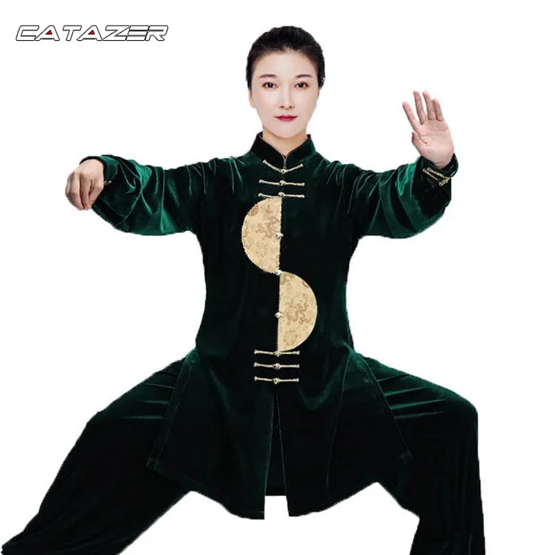 

Martial Art Suits Tai Chi Clothing South Korean Cashmere Kung Fu Uniform Outdoor Walking Morning Sprots Wushu Chinese Warrior