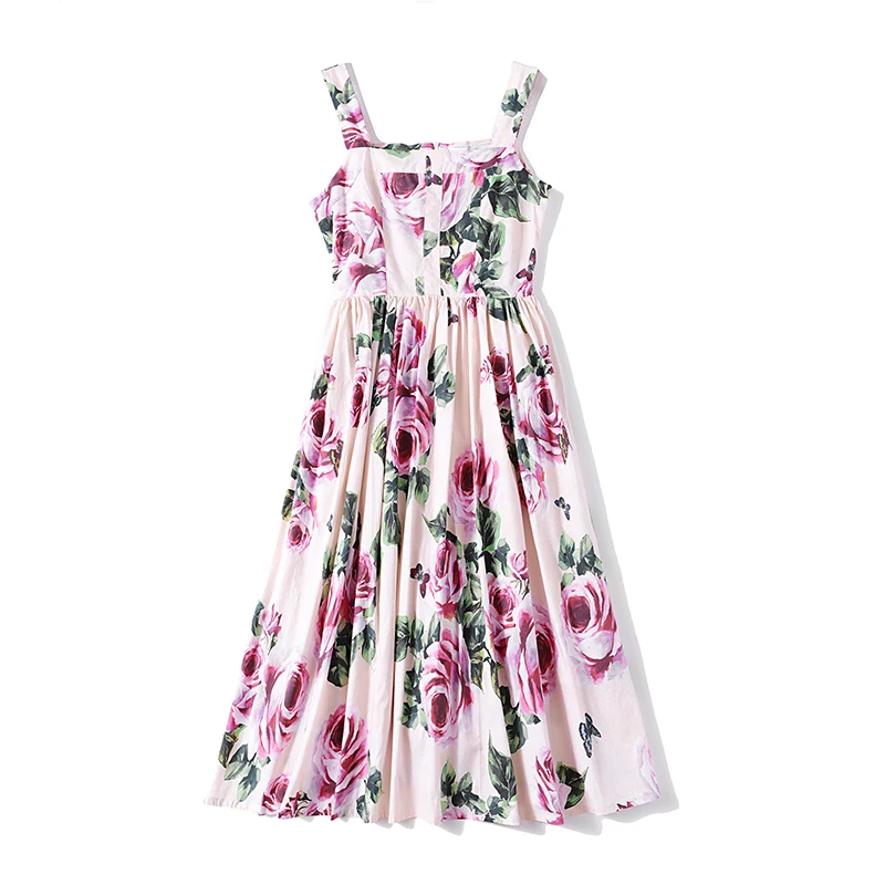 Vestido playero de flores para mujer, vestido playero Sexy con tirantes, sin tirantes, Midi, de fiesta, para vacaciones en la playa, verano, K8805