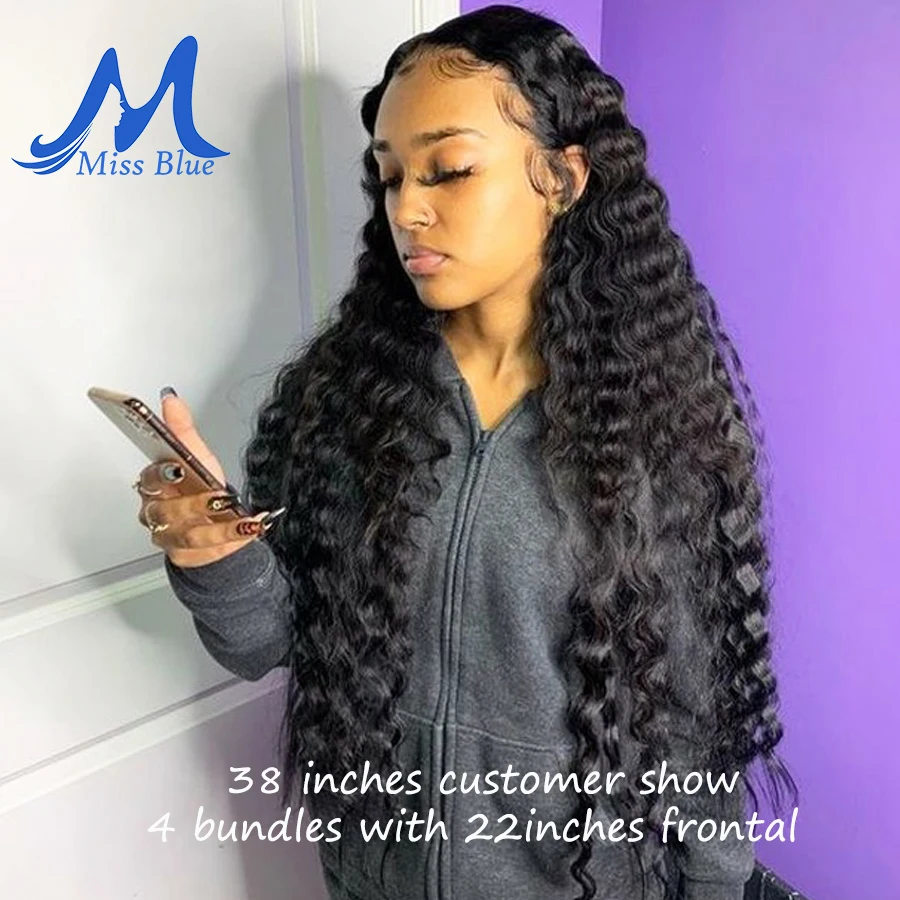 Missblue бразильские вплетаемые волосы пряди волос глубокая волна натуральные