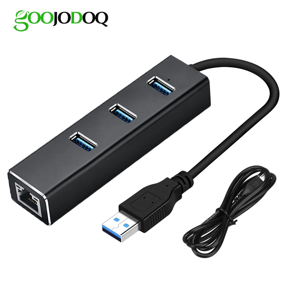 USB порт Gigabit Ethernet адаптер 3 Порты USB 3,0 концентратор USB C до Rj45 Lan сетевая карта адаптер для Macbook Mac рабочего+ Кабель зарядного устройства микро-usb - Цвет: with usb port