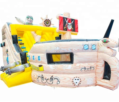 Новая модель пиратской лодки надувной батут с горкой для продажи|Надувные