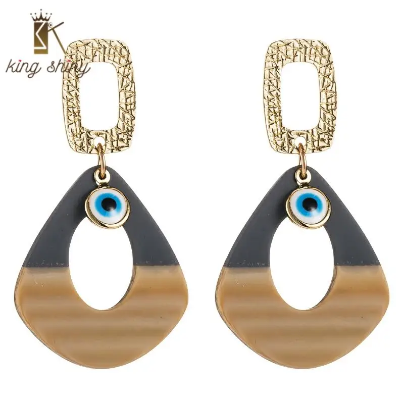 

2020 Za Turkish Eye Statement Dangle Earring Vintage Maxi Acecate Irregular Geometric Woman Party Acrylic Pendant Dangle Earring