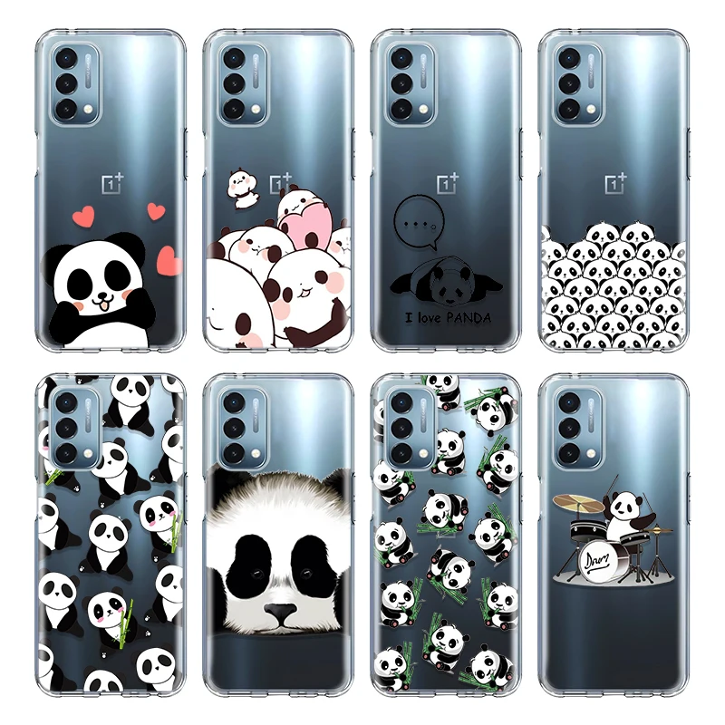 

Panda Transparent Mobile Phone Case Is Suitable for OnePlus 7 8 9 Pro 6T 7T 8T Soft TPU Silicone Protective Case Nord N10 Funda