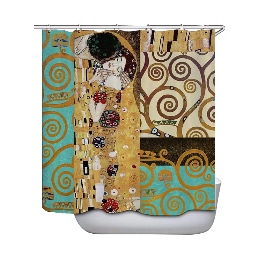 

Waterproof Durable Polyester Material with Decorative Retro Klimt Picasso Artwork Print Curtain