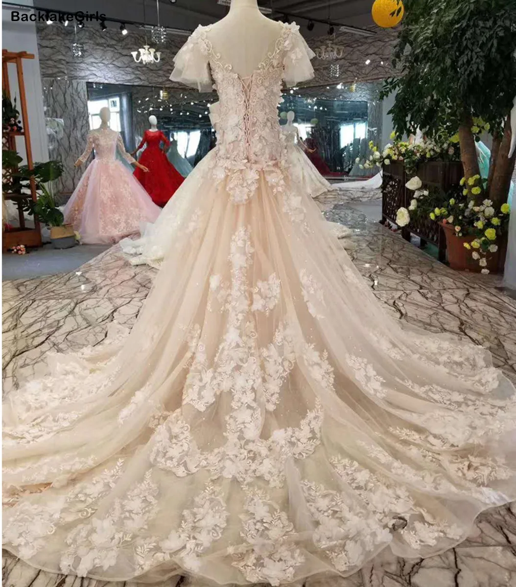 2 In 1 Wedding Dress Gelinlik Short Sleeve Lace Applique Mermaid African With Detachable Skirt Robe De Mariee 2020 | Свадьбы и